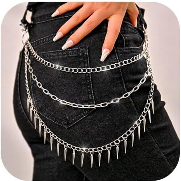 Accessories - Silver Alloy Pants Chain Punk Rock Jewelry for Men Women Fashion Accessory